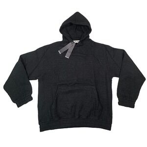 REALTAKAI Textured Black Hoodie Hooded Sweatshirt Size‎ L